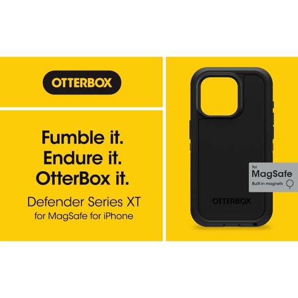 OtterBox iPhone 15 Pro MAX Defender Series XT Clear Case - DARK SIDE, screenless - Picture 7 of 8
